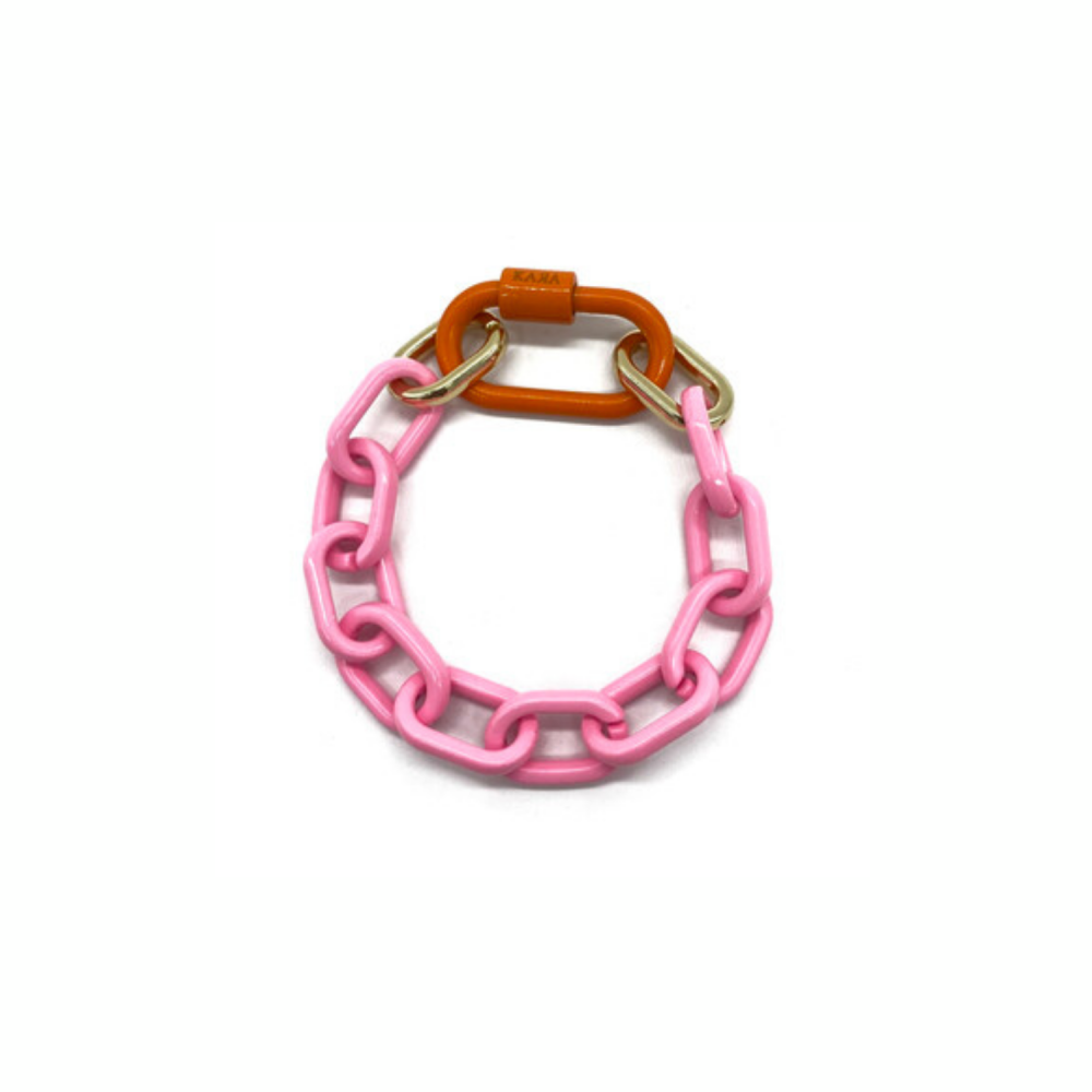 Zincir Karabina Bileklik Pembe