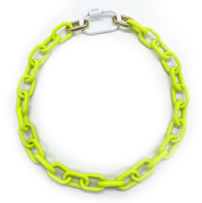 Zincir Karabina Kolye Neon Sarı