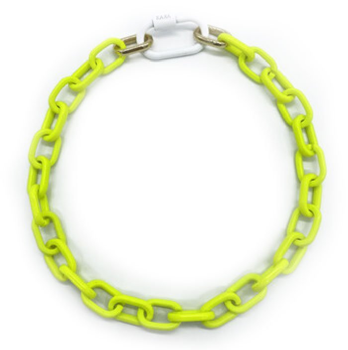 Zincir Karabina Kolye Neon Sarı