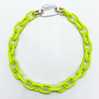Zincir Karabina Kolye Neon Sarı